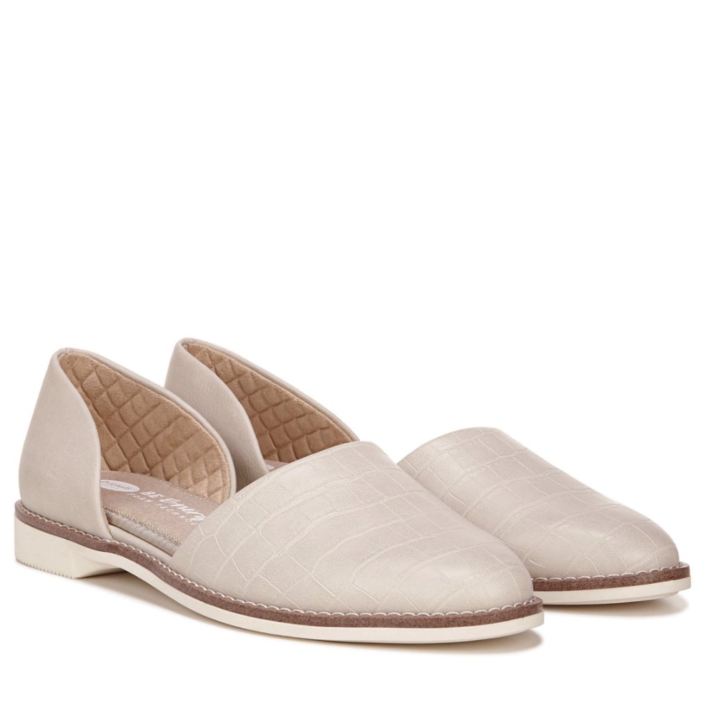 New Dr. Scholl's Women Choice Croco Embossed Oyster Texture Block D'orsay